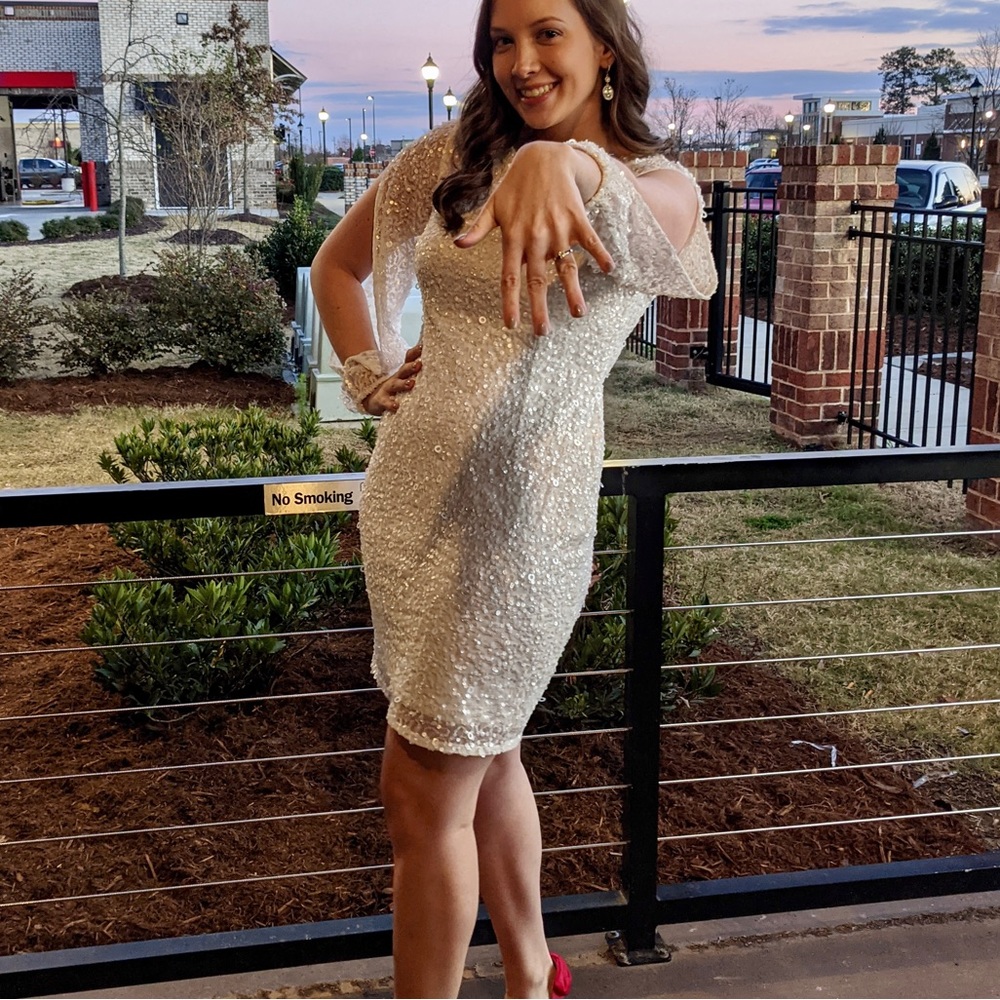 White Adrianna Papell Dress